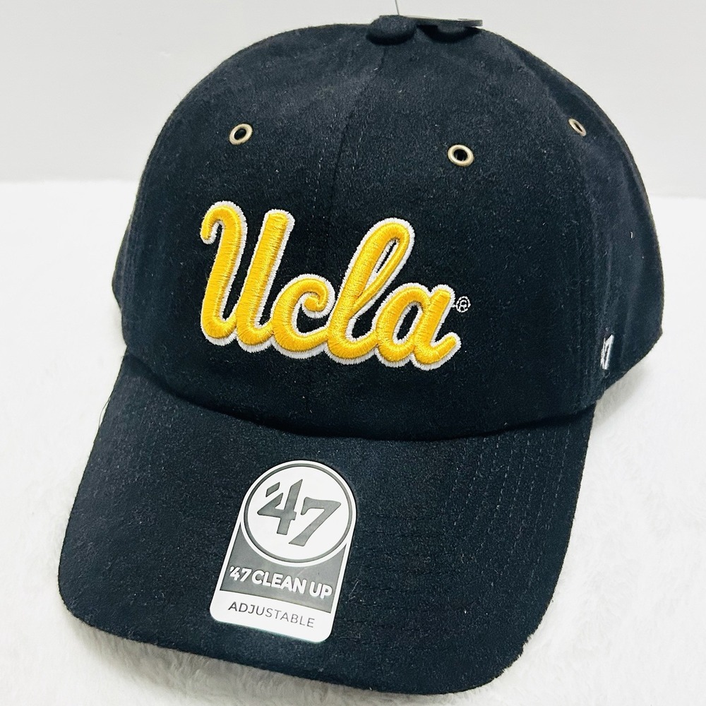 '47 Brand UCLA Bruins Wooly Clean Up Hat Cap Adjustable Strap Black NCAA College